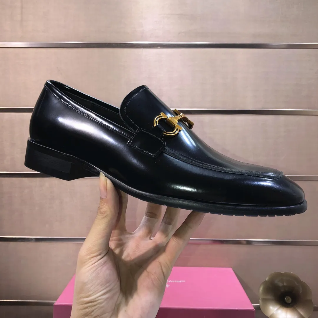 Men's shoes 💰500💰 [Ferragamo/Ferragamo] The latest model in the counter. Original imported high-quality cowhide with open sides + imported 🐂 water-dyed cowhide lining + original luxury metal buckle + original combination outsole. Comparison without pressure 38--45 (45 is custom-made and cannot be returned or exchanged)